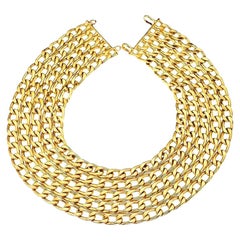 Vintage Chanel 5 Row Chain Necklace 