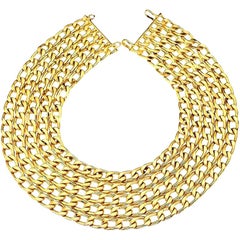 Vintage Chanel 5 Row Chain Necklace