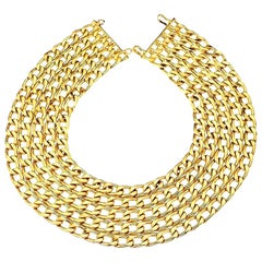 Vintage Chanel 5 Row Chain Necklace