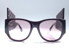 Vintage Chanel 5202 Burgundy Hidden Mirror Quilted Sunglasses Made In France