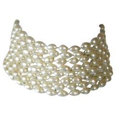 Vintage Chanel 8 Strand Pearl Necklace Choker