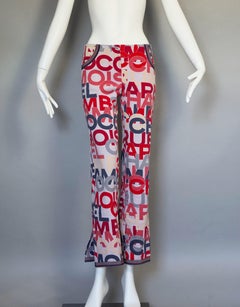 Vintage CHANEL All Over Logo Colourful Printed Trouser Pants