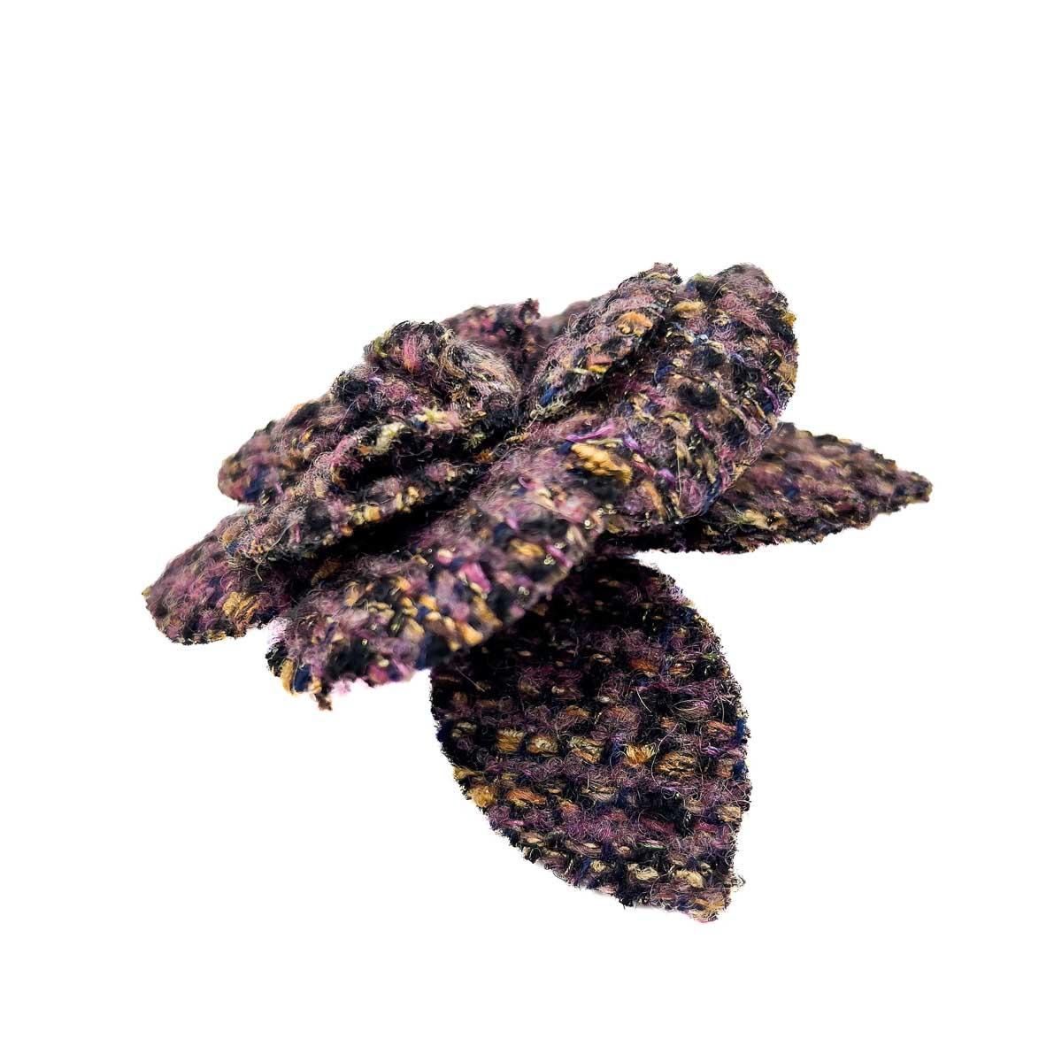 Vintage Chanel Amethyst Tweed Camellia 1980s For Sale 1