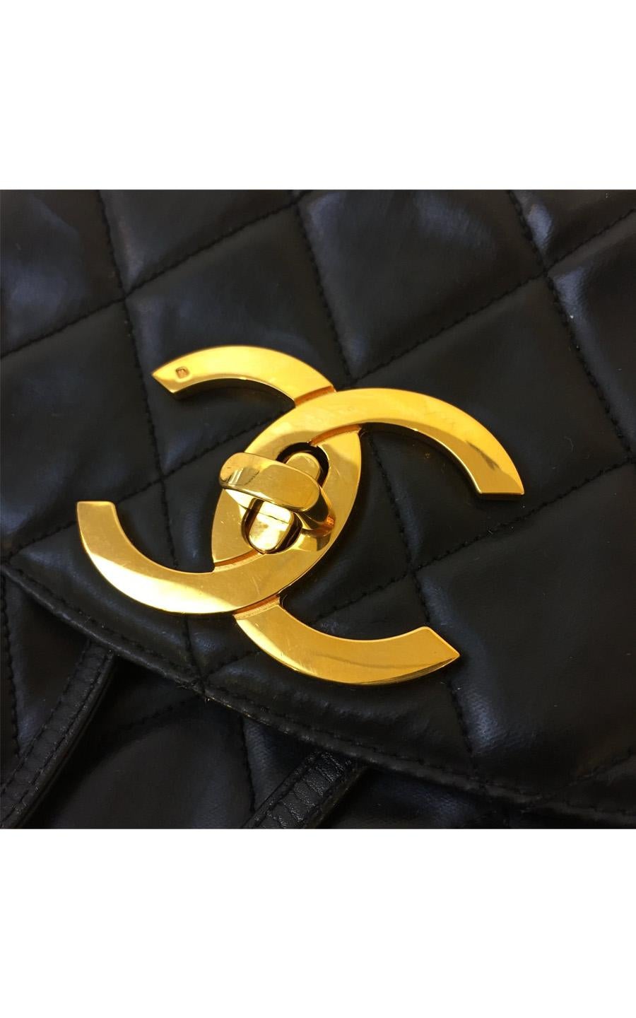 Women's Vintage Chanel Backpack Caviar Leather with gold hardware For Sale