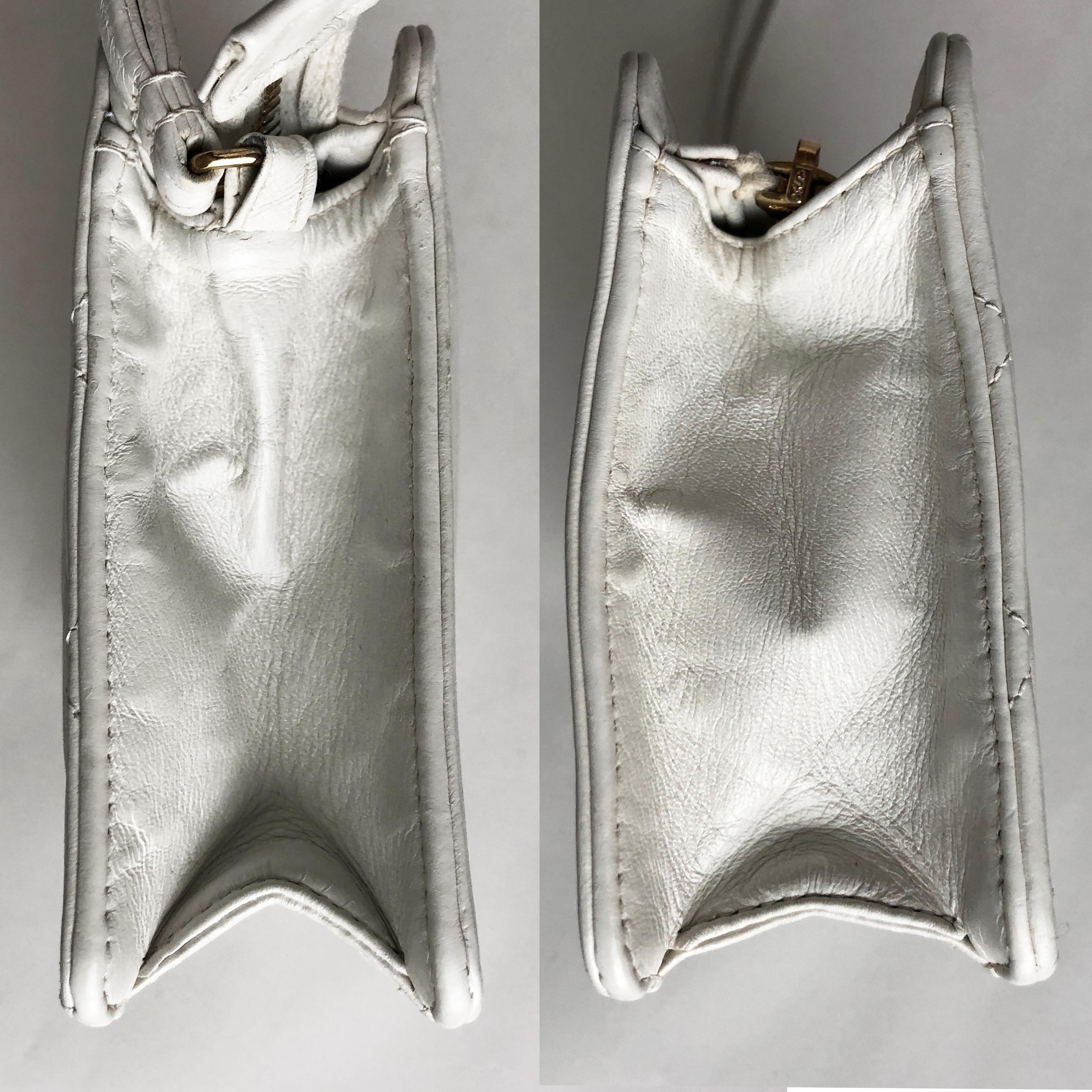 chanel white evening bag