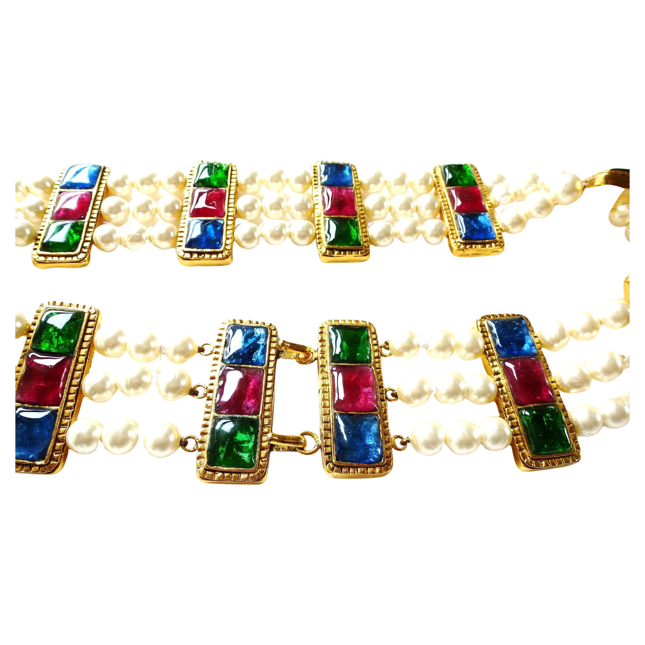 Women's Vintage Chanel belt made by Robert Goossens and House of Gripoix 24 k. golld pl For Sale