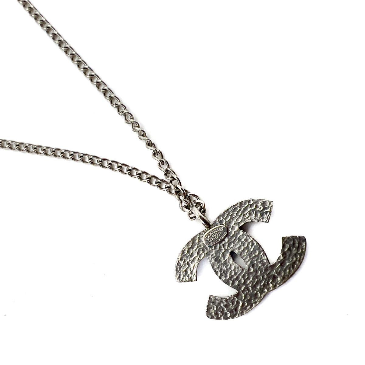 Vintage Chanel Black CC Logo Necklace 2006 In Good Condition In Wilmslow, GB