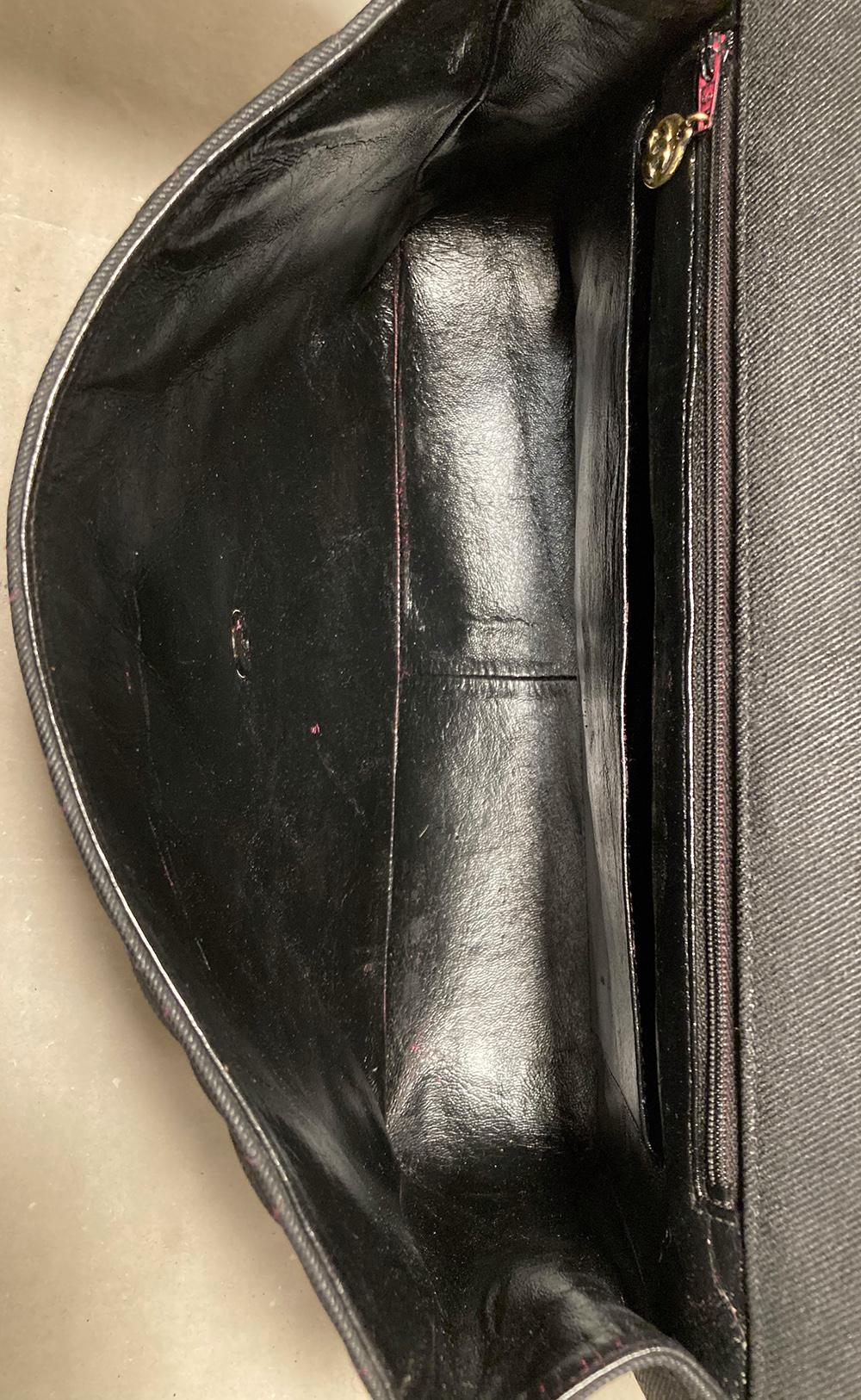 Vintage Chanel Schwarze Denim Maxi Klassische Umhängetasche mit Klappe 6