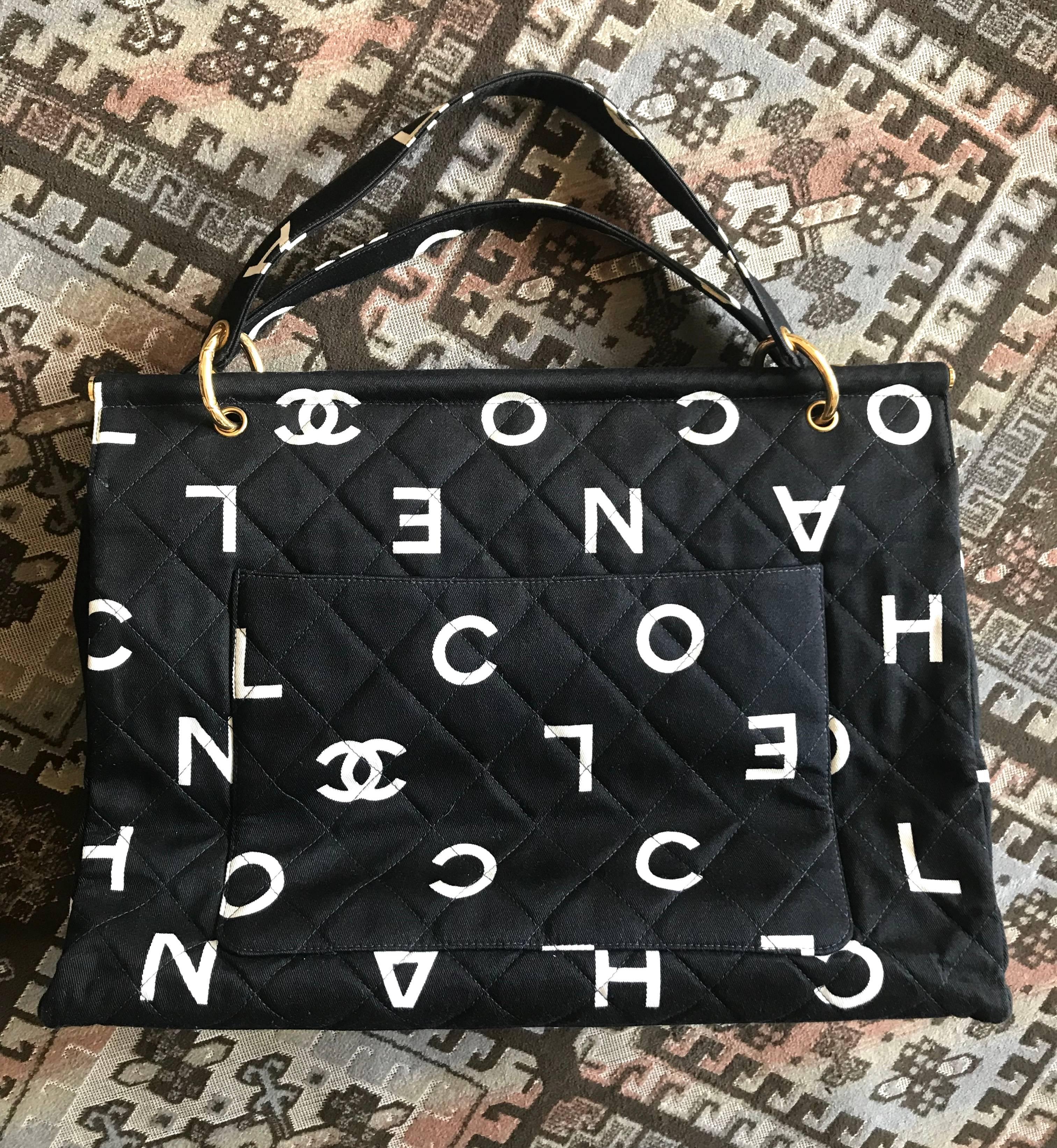 chanel fabric tote