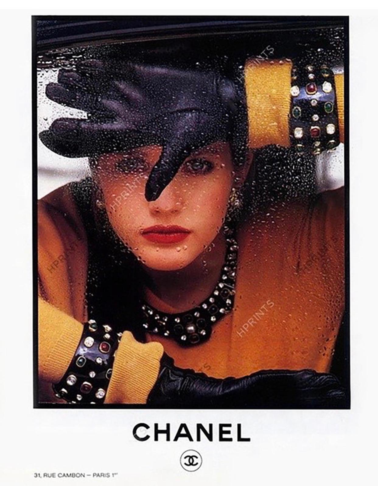 Women's Vintage Chanel Black Jeweled Bangle Bracelet