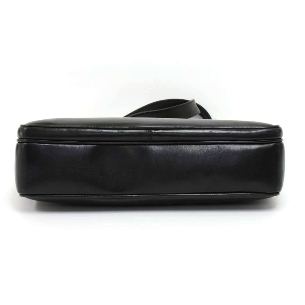 Vintage Chanel Black Lambskin Leather Medium Shoulder Tote Bag  1