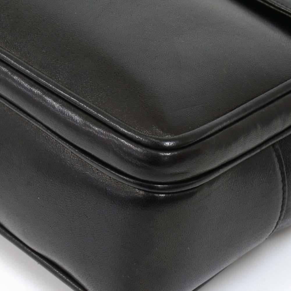 Vintage Chanel Black Lambskin Leather Medium Shoulder Tote Bag  3