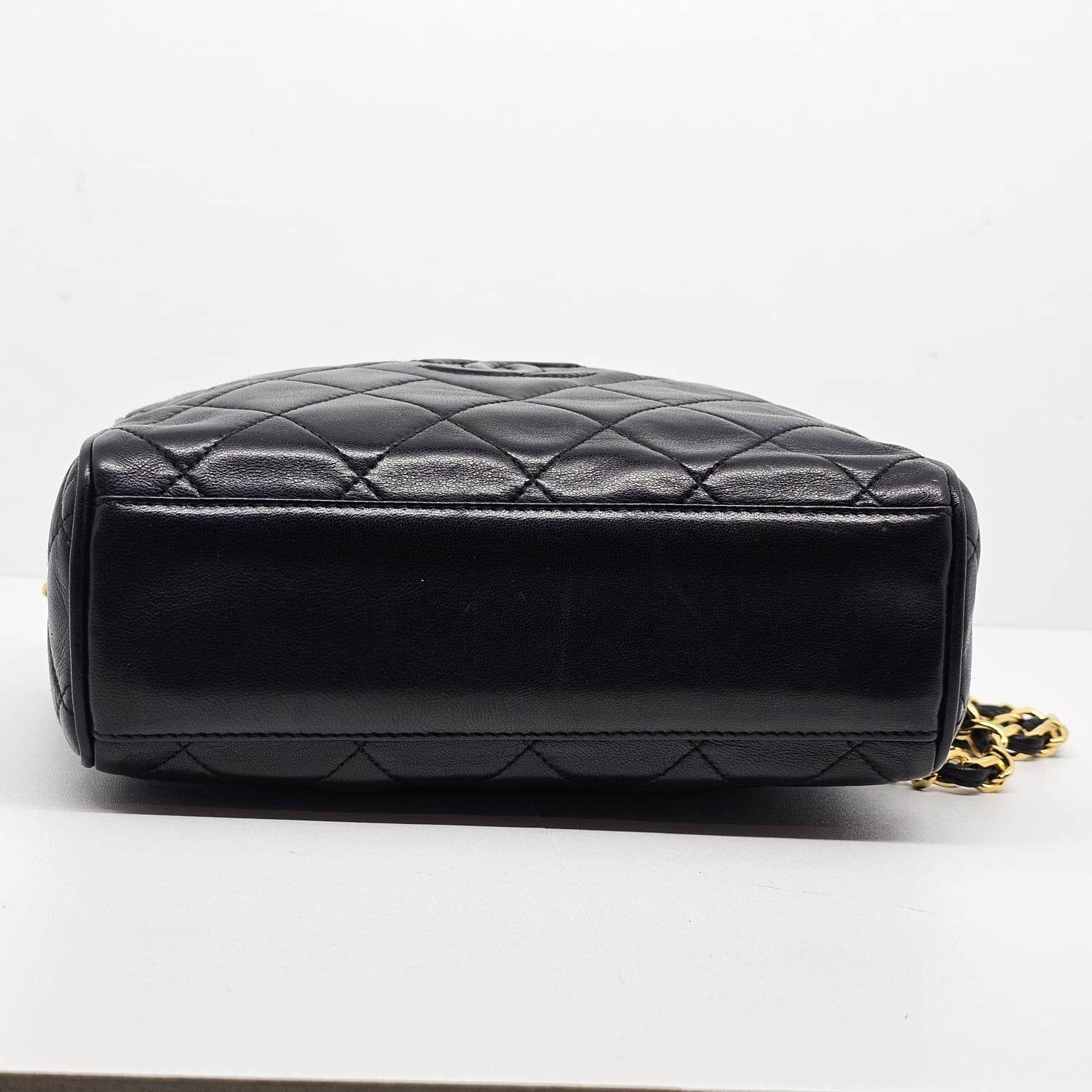 Vintage Chanel Black Lambskin Mini Camera Bag 5