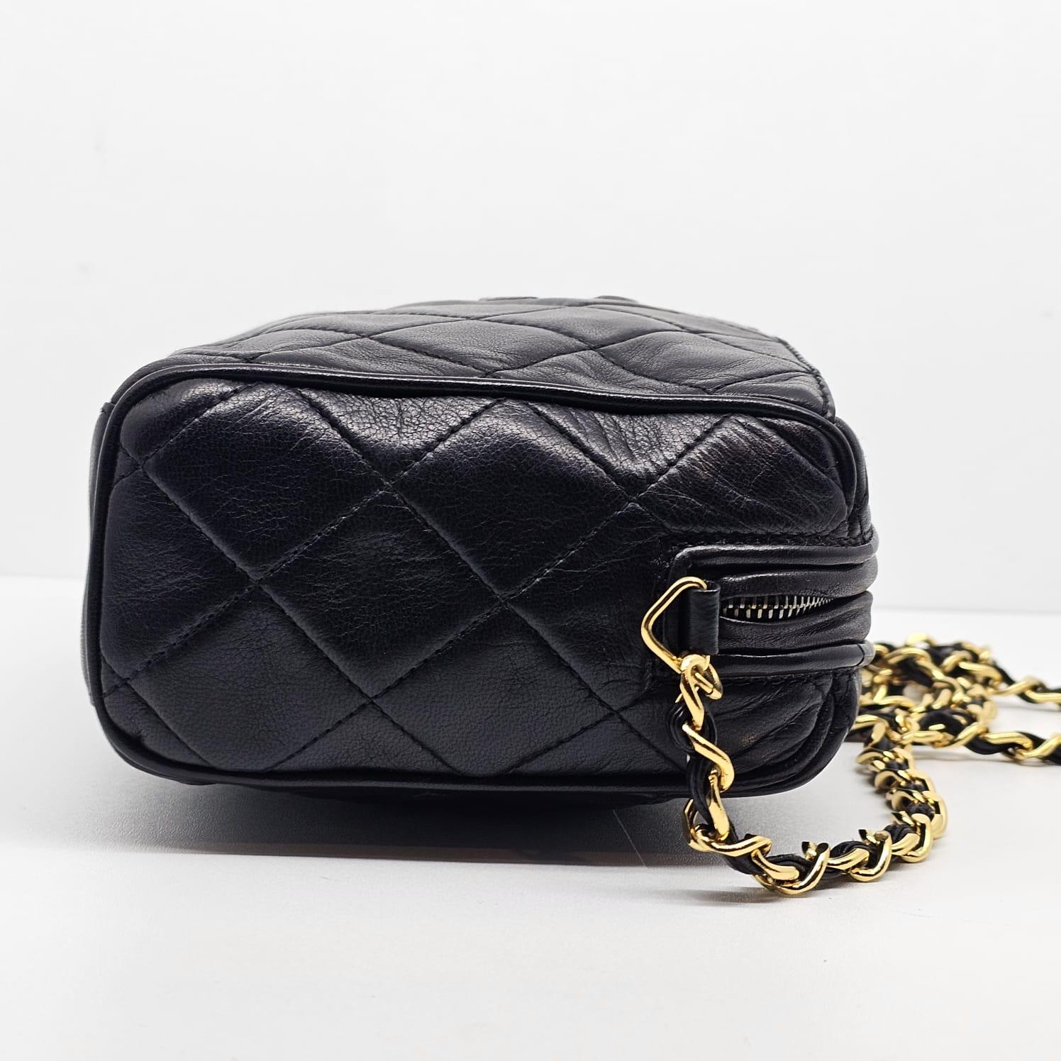 Vintage Chanel Black Lambskin Mini Camera Bag 7