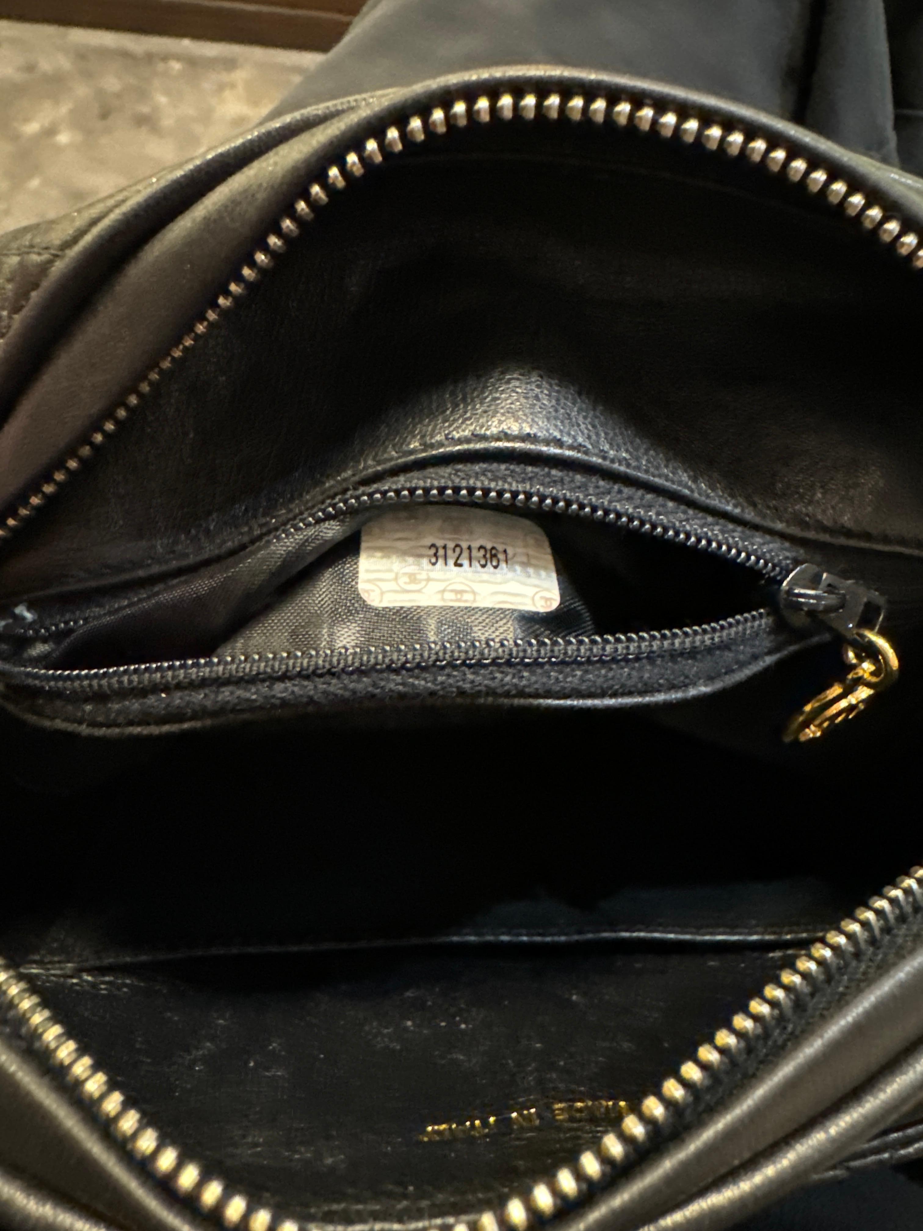 Vintage Chanel Black Lambskin Mini Camera Bag 10