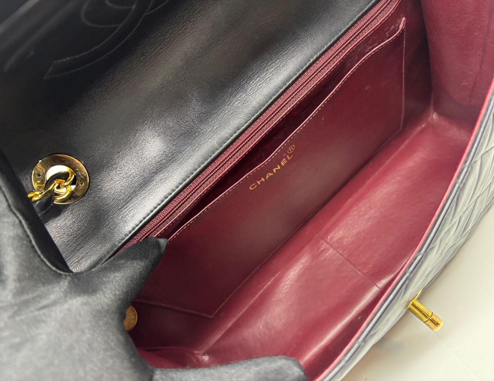 Vintage Chanel Black Lambskin Quilted Big CC Maxi Flap Bag For Sale 10