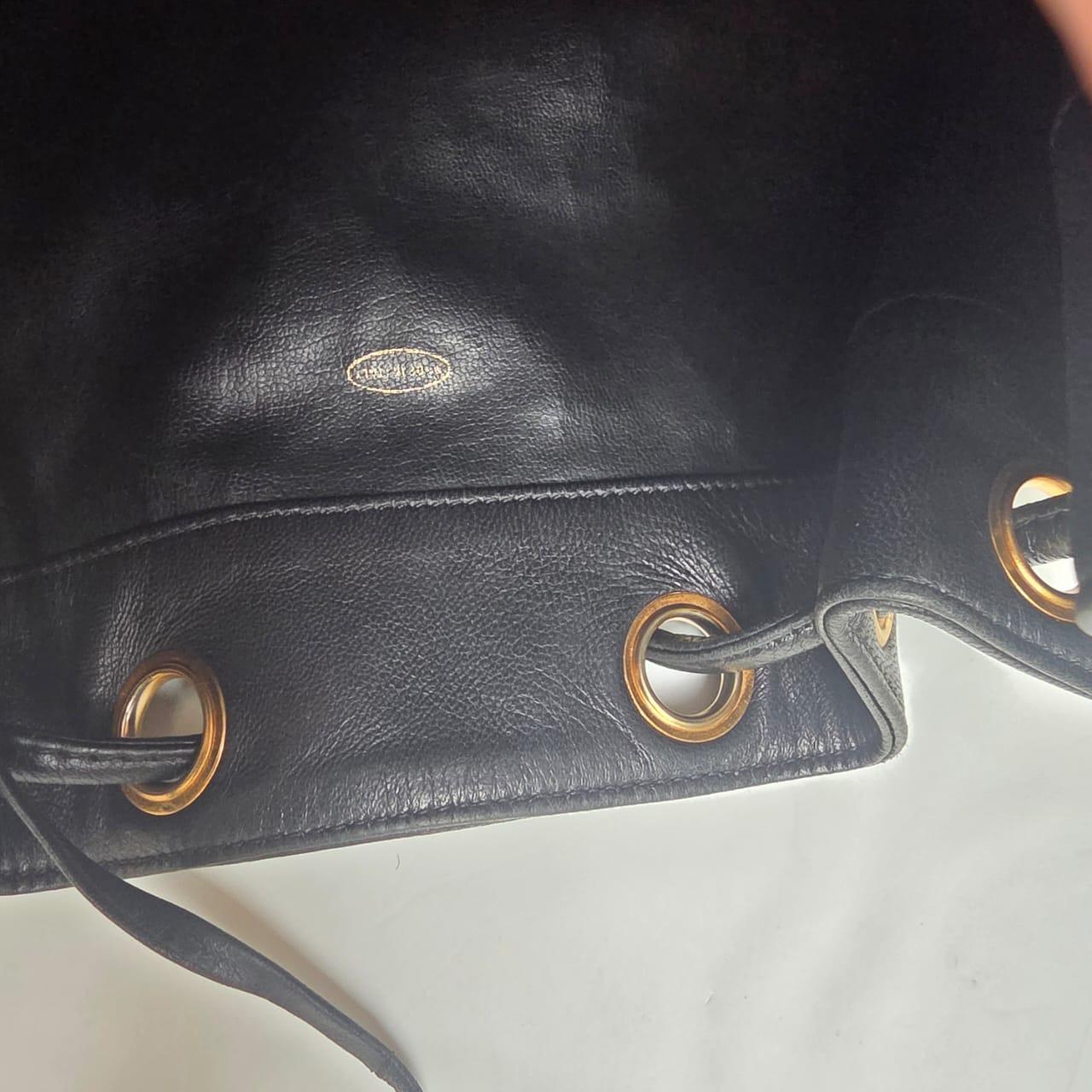 Vintage Chanel Black Lambskin Timeless CC Drawstring Hobo Shoulder Bag 2