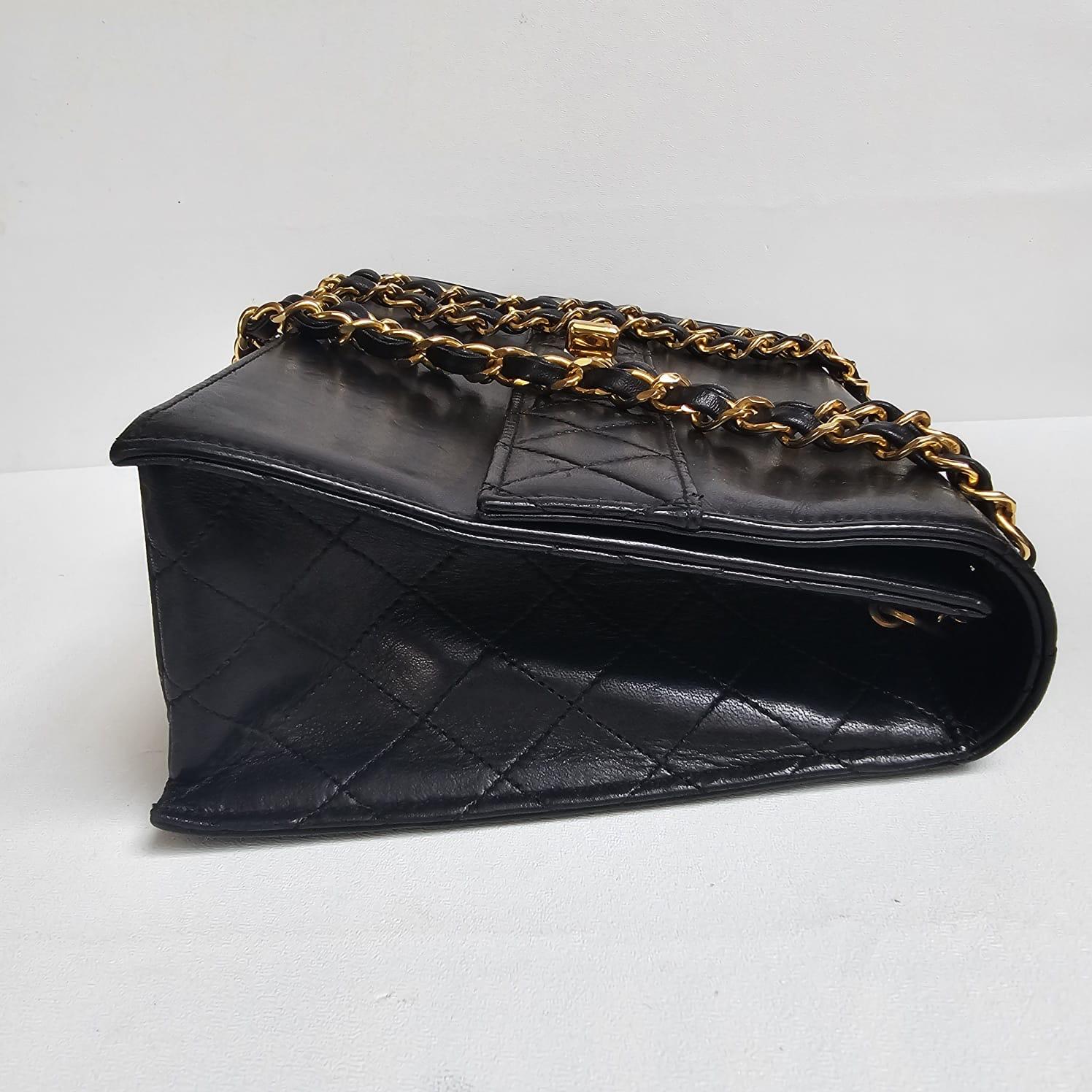 Vintage Chanel Black Lambskin Trapezoid Reissue Shoulder Bag For Sale 12