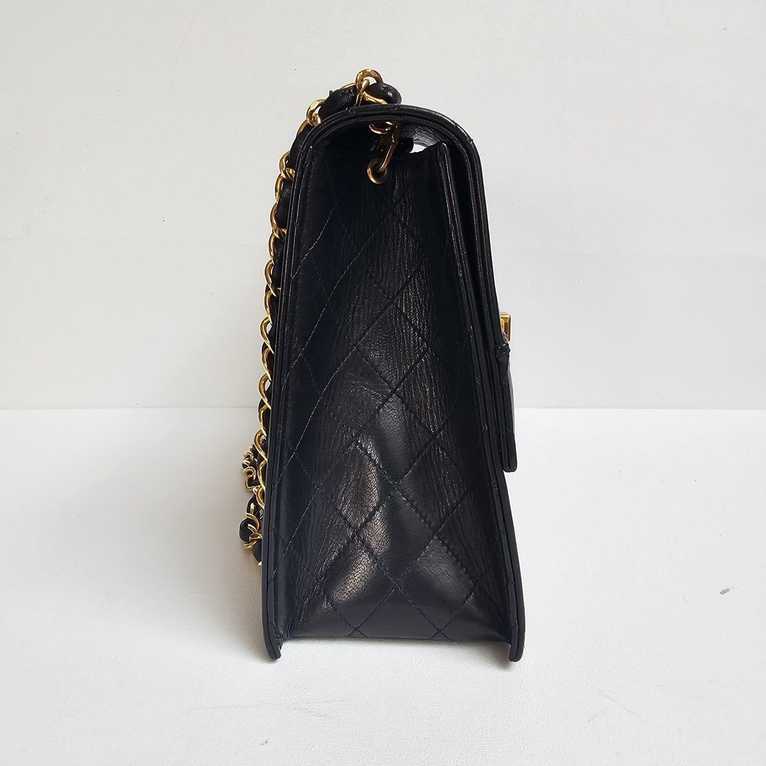 Vintage Chanel Black Lambskin Trapezoid Reissue Shoulder Bag For Sale 5