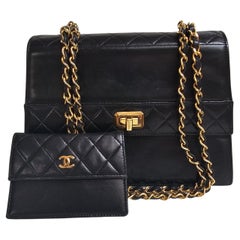 Retro Chanel Black Lambskin Trapezoid Reissue Shoulder Bag