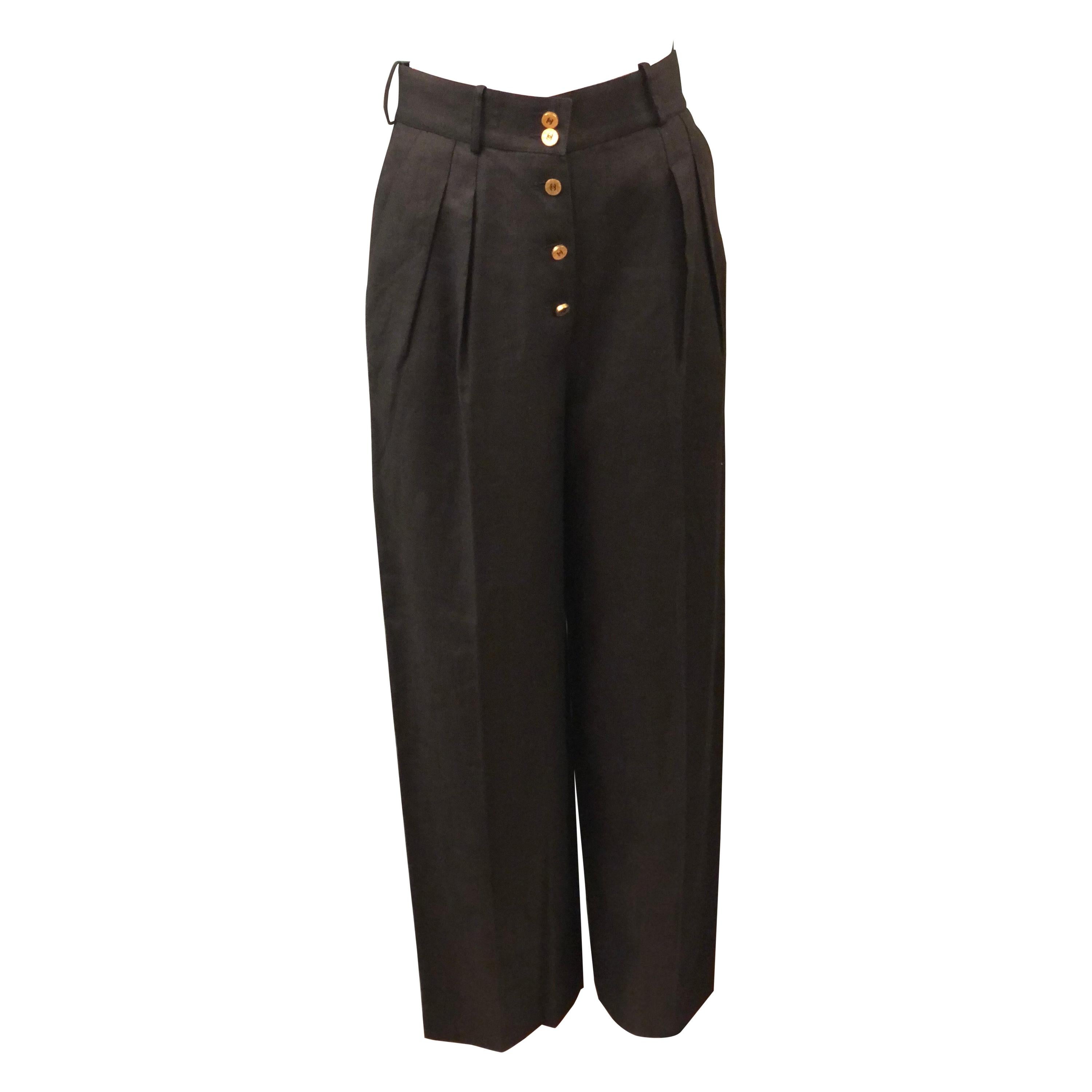 vintage chanel black dress pants