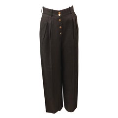 Vintage Chanel Black Linen Pants 