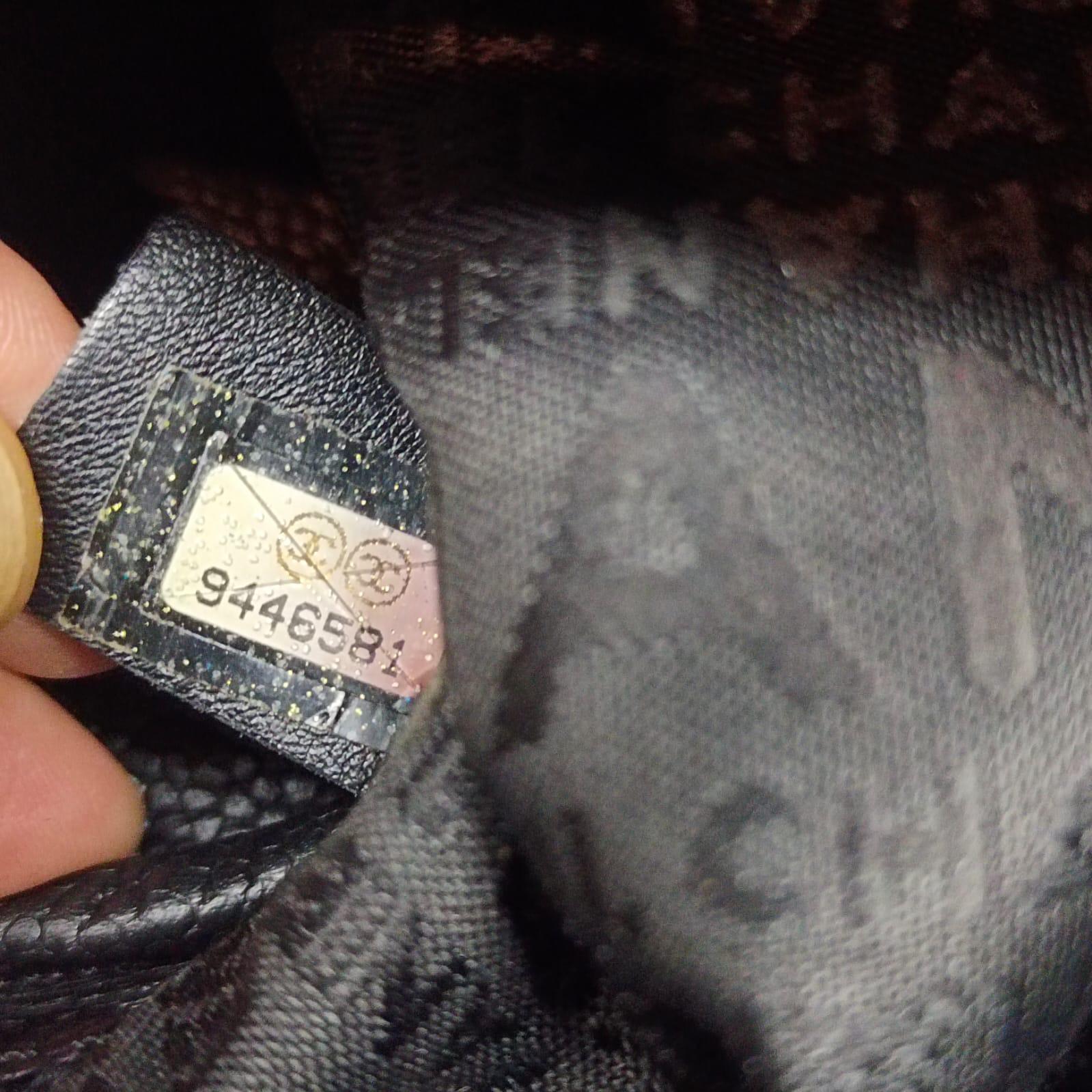 Vintage Chanel Black Perforated Pulley Pochette Bag 2