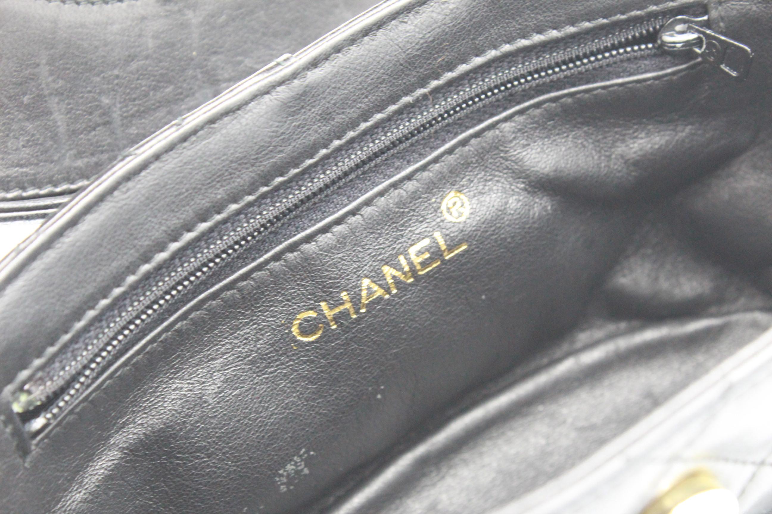 Vintage Chanel Black Quilted Bag with Tassel and Mirror 2