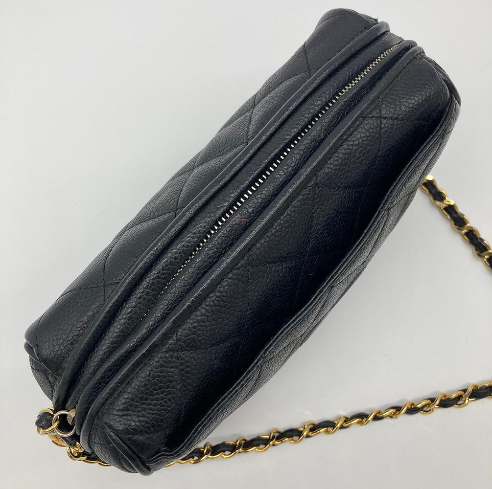 Vintage Chanel Black Quilted Caviar Camera Bag at 1stDibs | chanel ...