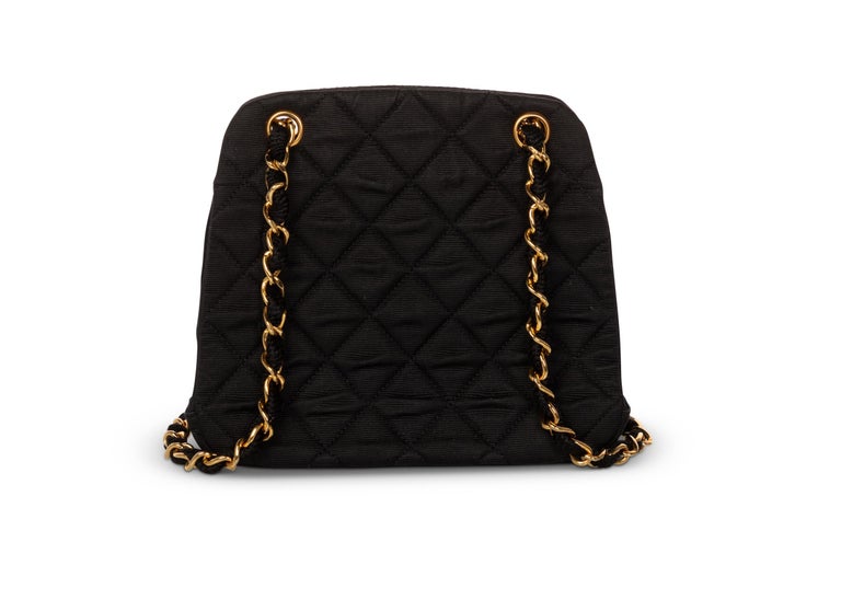 Vintage Chanel Black Quilted Gold Chain Bag at 1stDibs black quilted