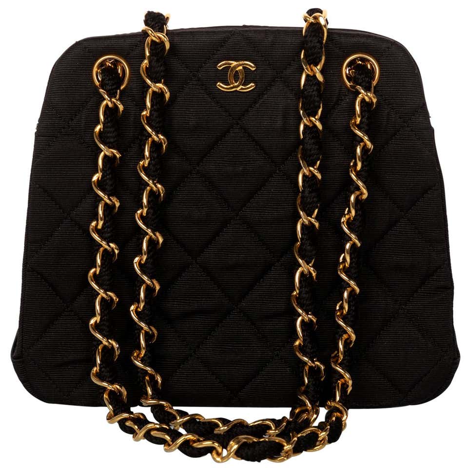 Vintage Chanel Black Quilted Gold Chain Bag at 1stDibs | black quilted ...