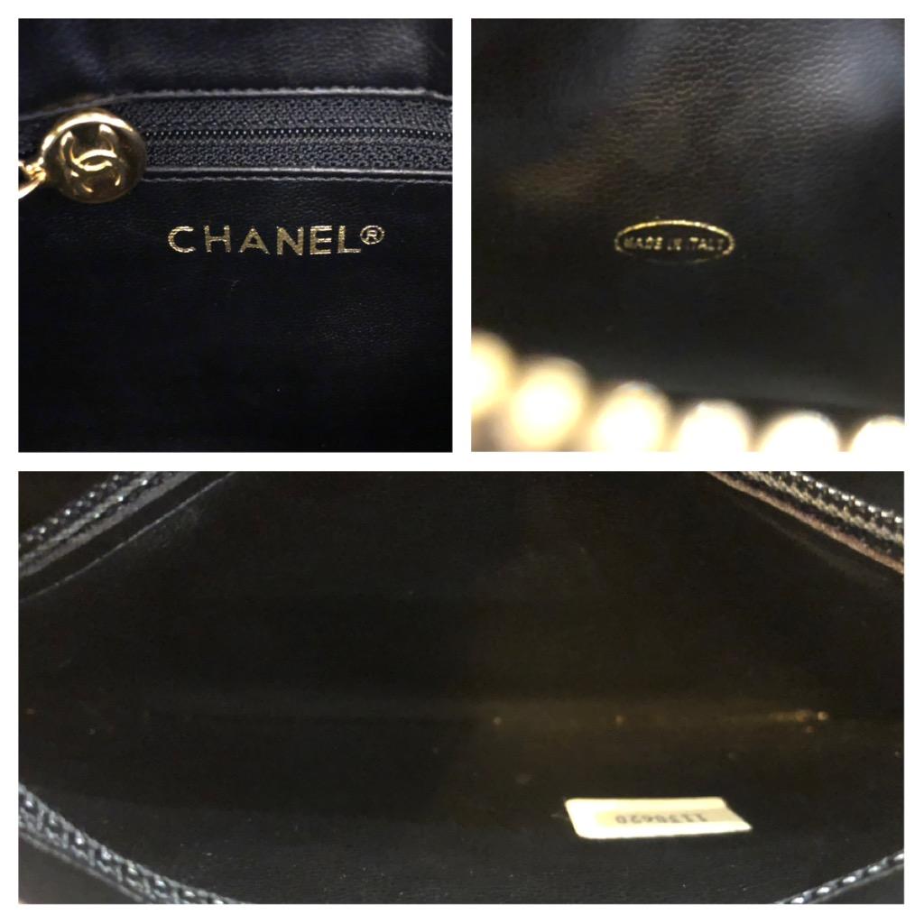 Vintage CHANEL Black Quilted Lambskin Mini Hand Bag 5