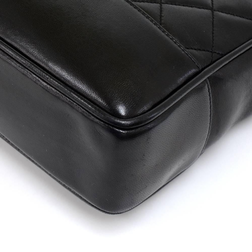 Chanel Vintage Black Quilted Leather Tote Shoulder Bag  For Sale 3