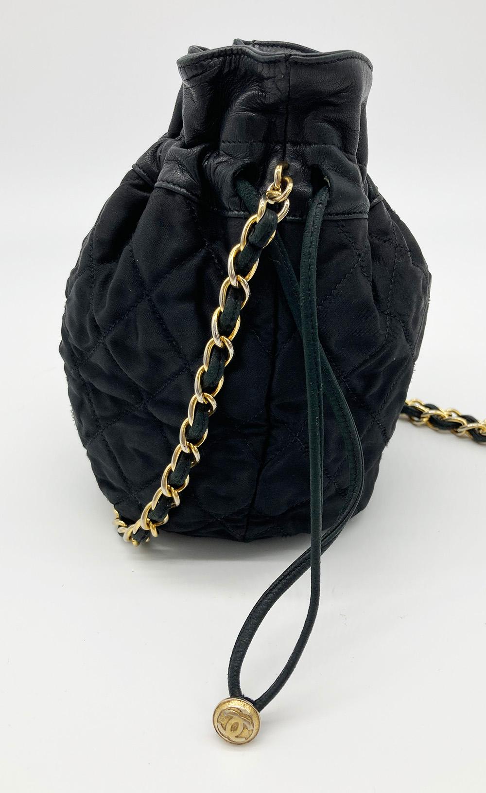 vintage chanel drawstring bucket bag