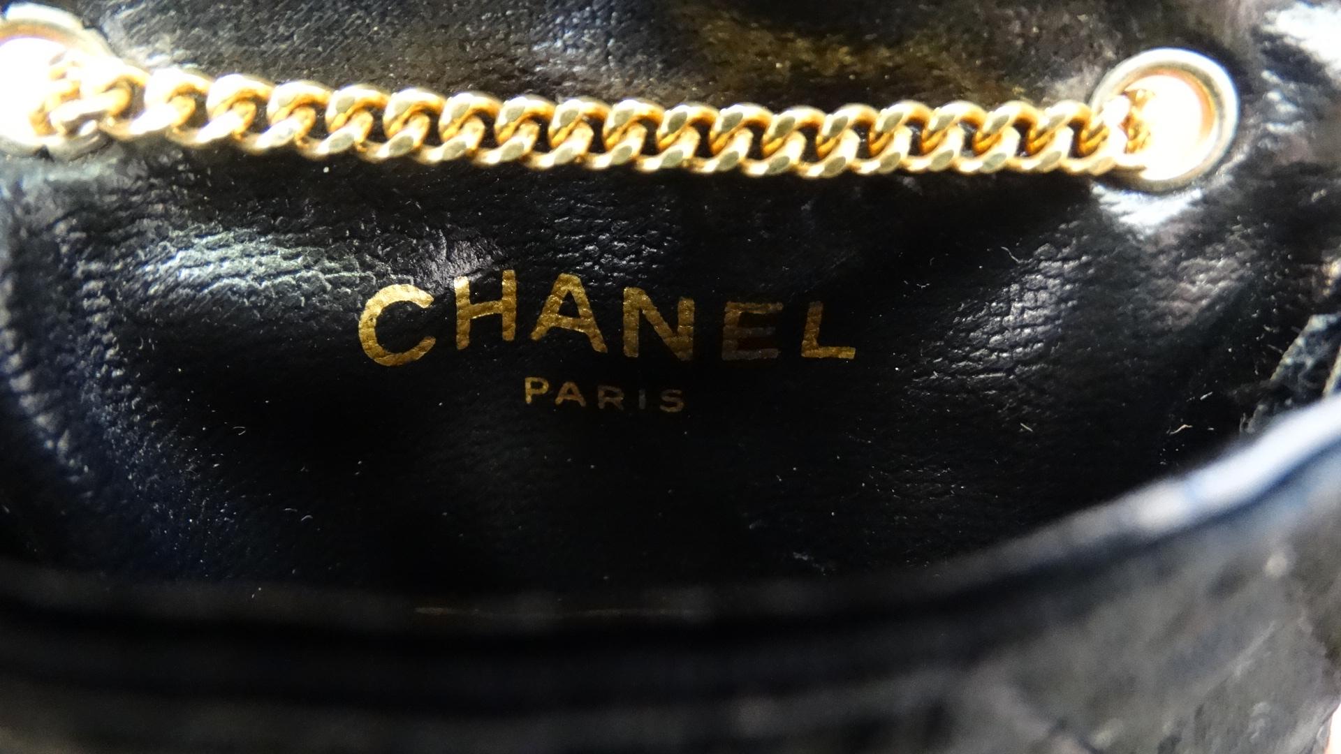 Vintage Chanel Black Satin Mini Necklace Bag  4