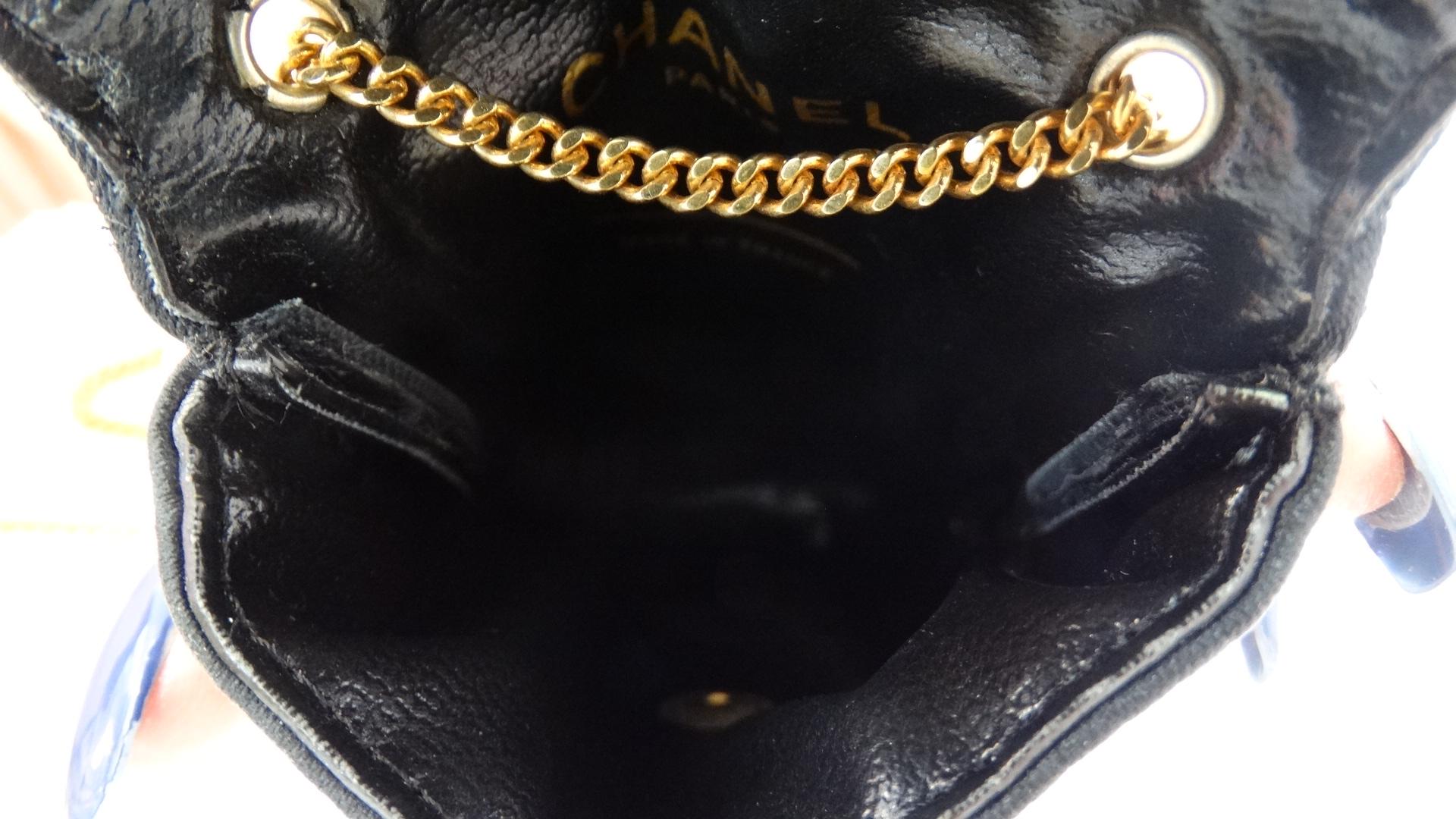 Vintage Chanel Black Satin Mini Necklace Bag  5