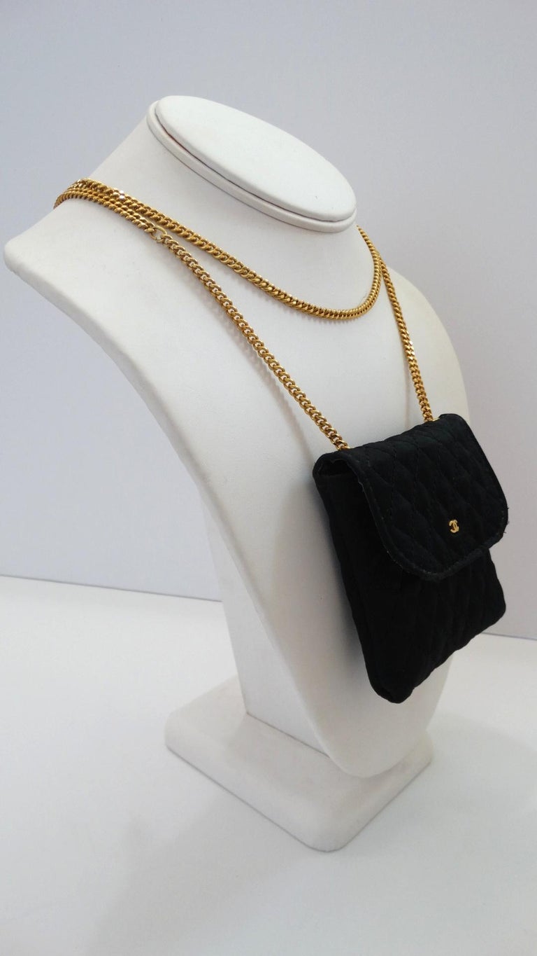 Chanel Black Satin Mini Necklace Bag at 1stDibs chanel mini necklace