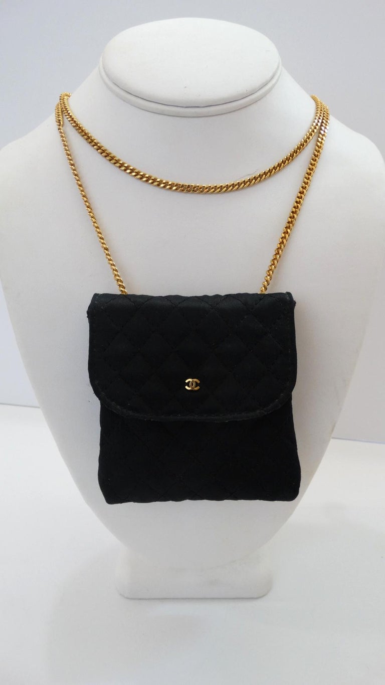 Chanel Black Satin Mini Necklace Bag