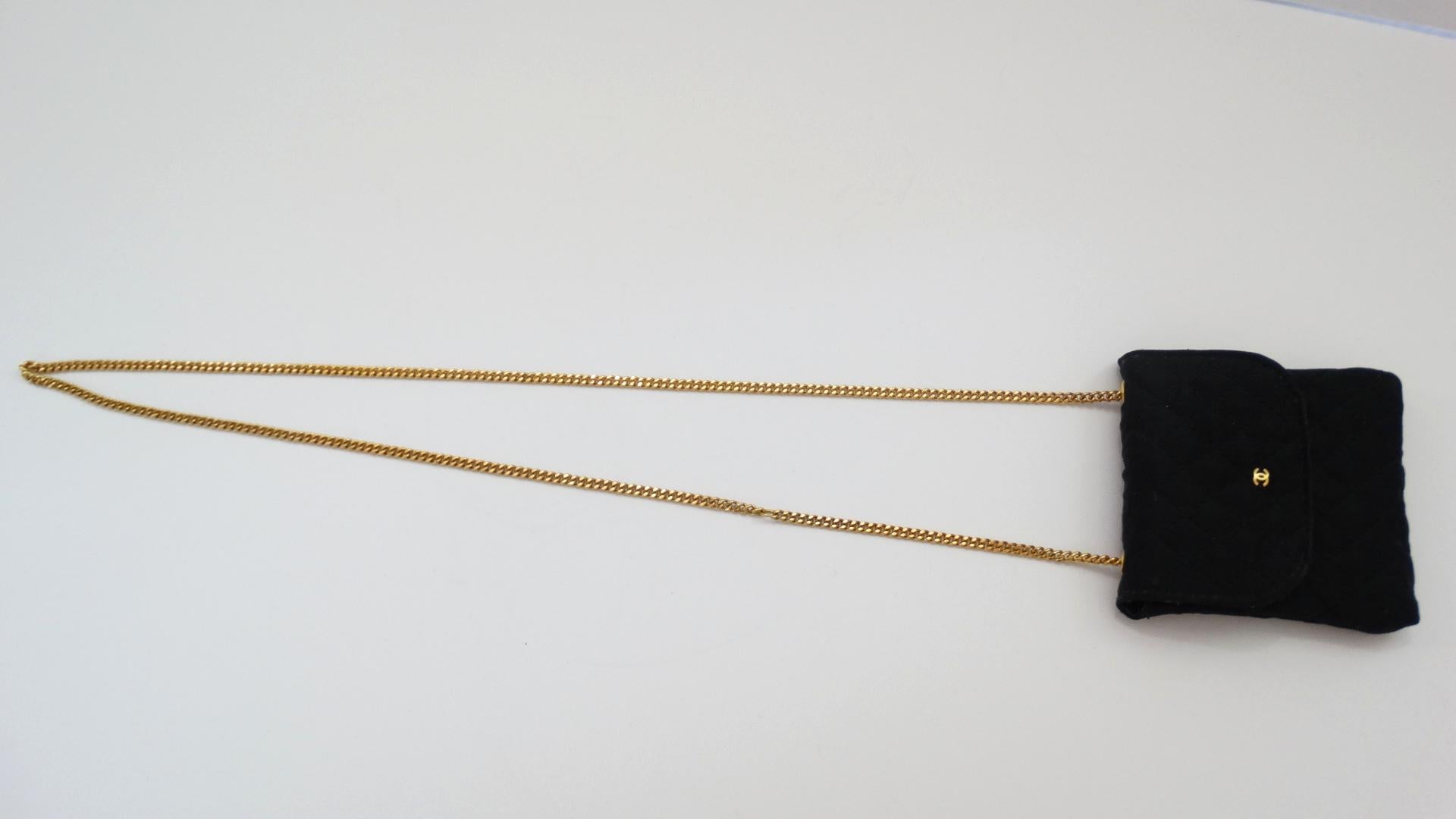 Women's Vintage Chanel Black Satin Mini Necklace Bag 