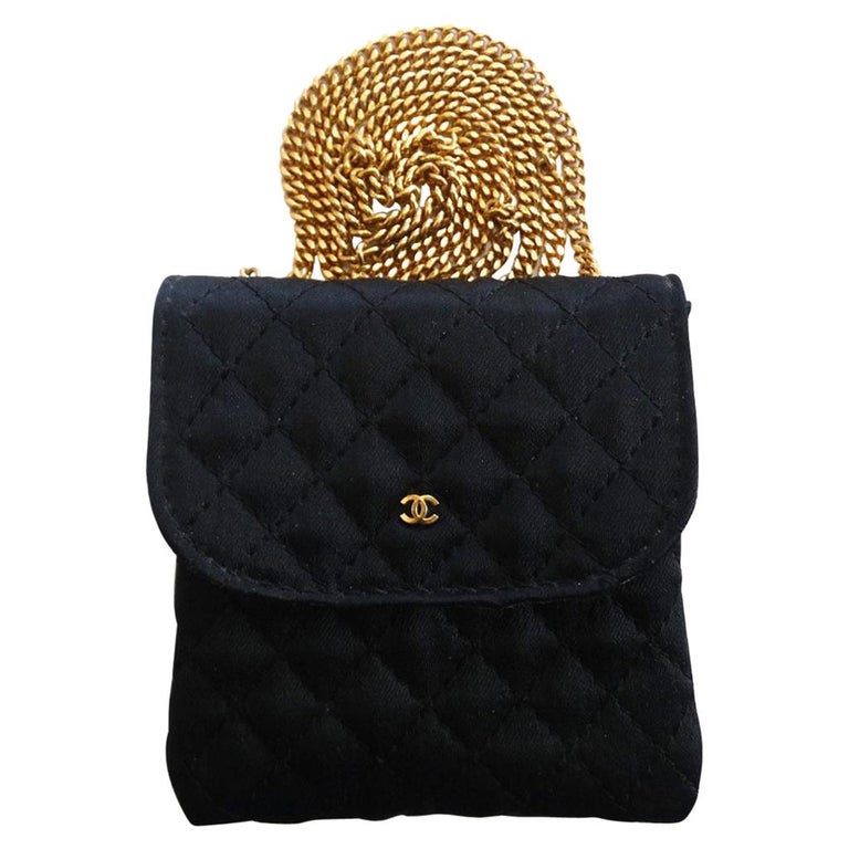 Chanel Black Satin Mini Necklace Bag