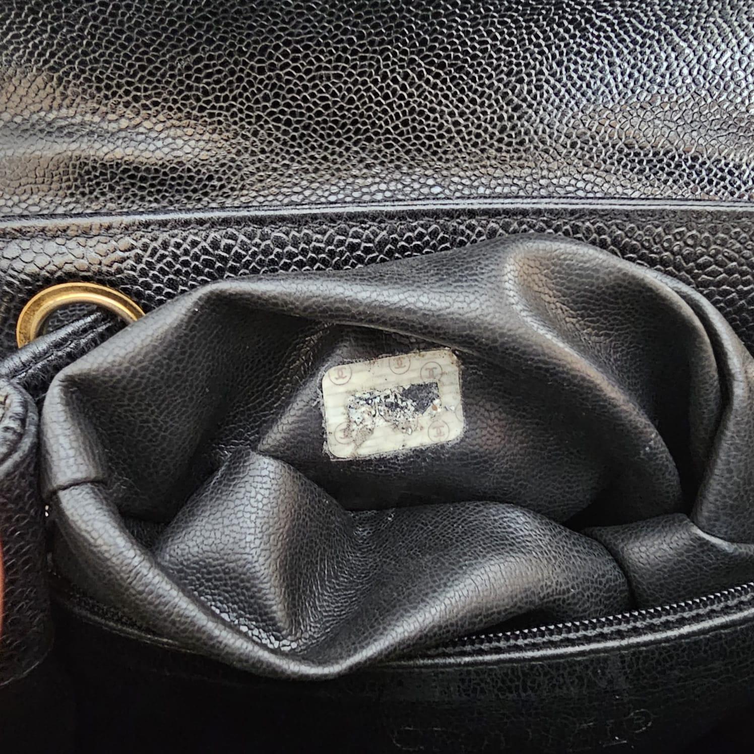 Vintage Chanel Black Small Caviar Backpack  14