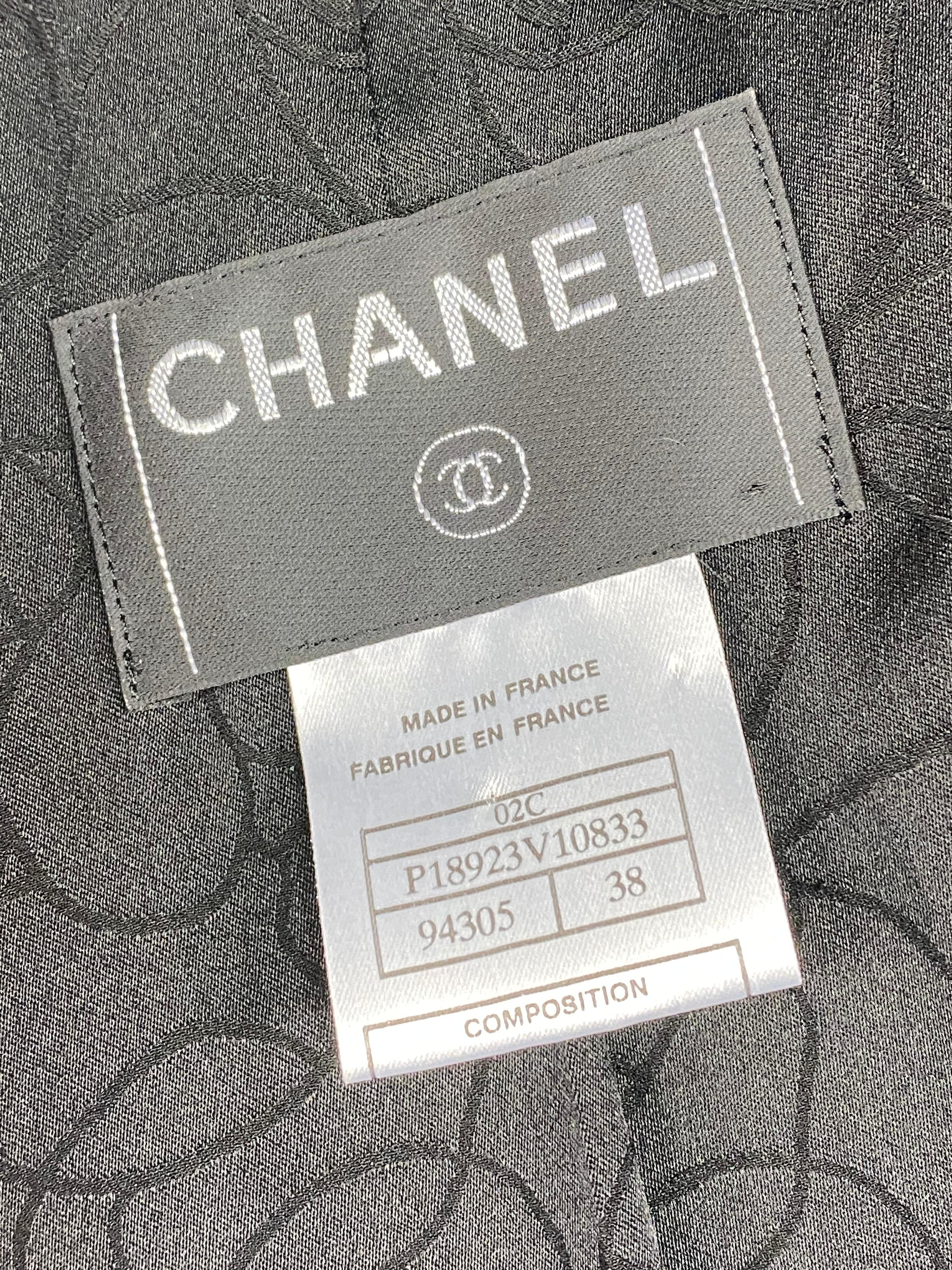 Vintage Chanel Black Tweed Blaze Jacket Size 38 8