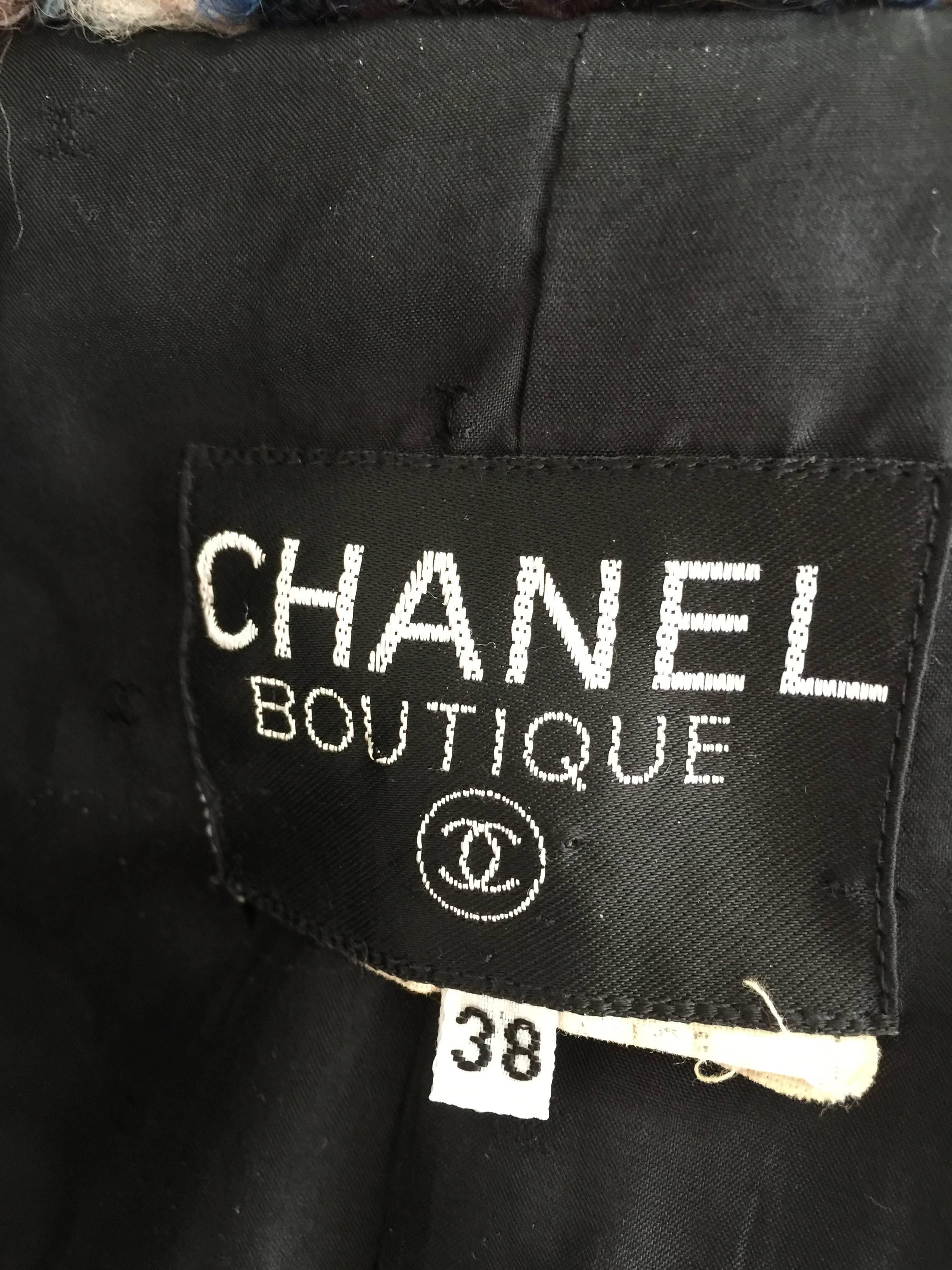 Vintage Chanel Black Tweed Suit Size S. 3