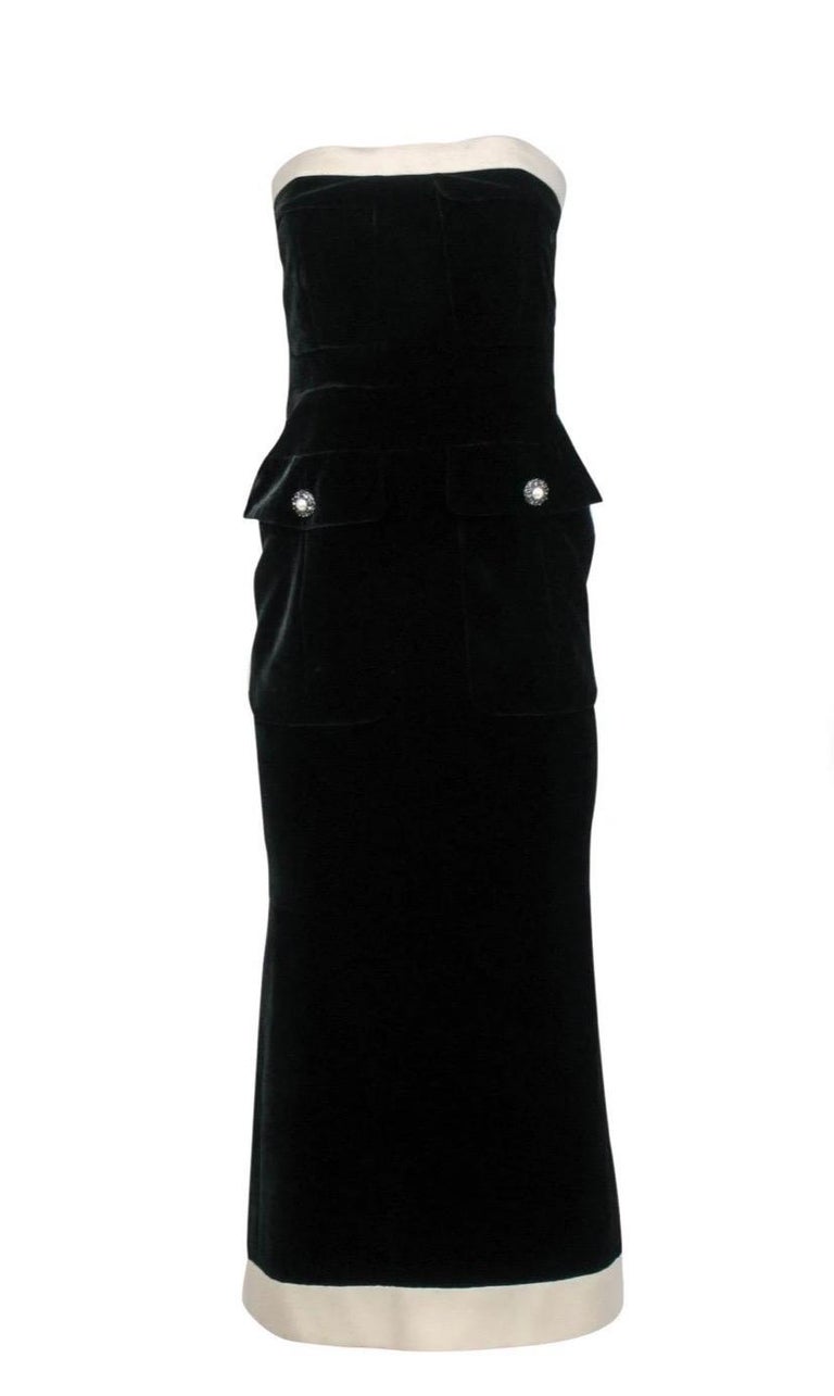 CHANEL, Dresses, Vintage Chanel Boutique Black Strapless Dress