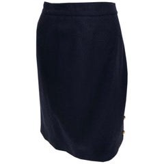 Vintage Chanel Blue Boucle Skirt