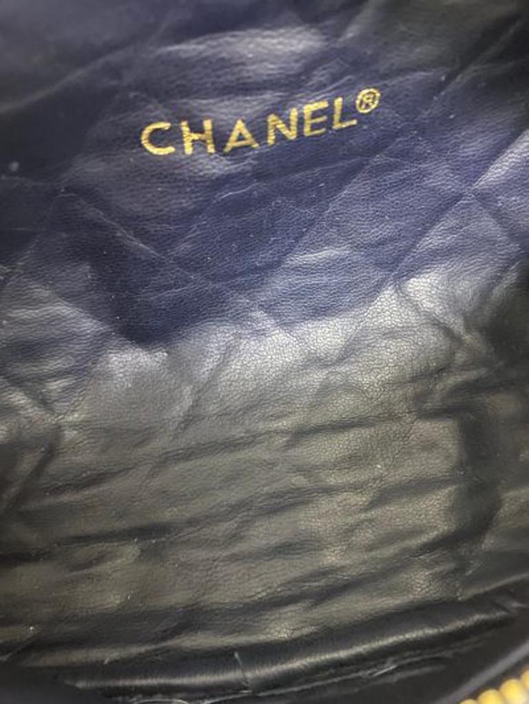 Vintage Chanel Blue Leather Belt Bag  2