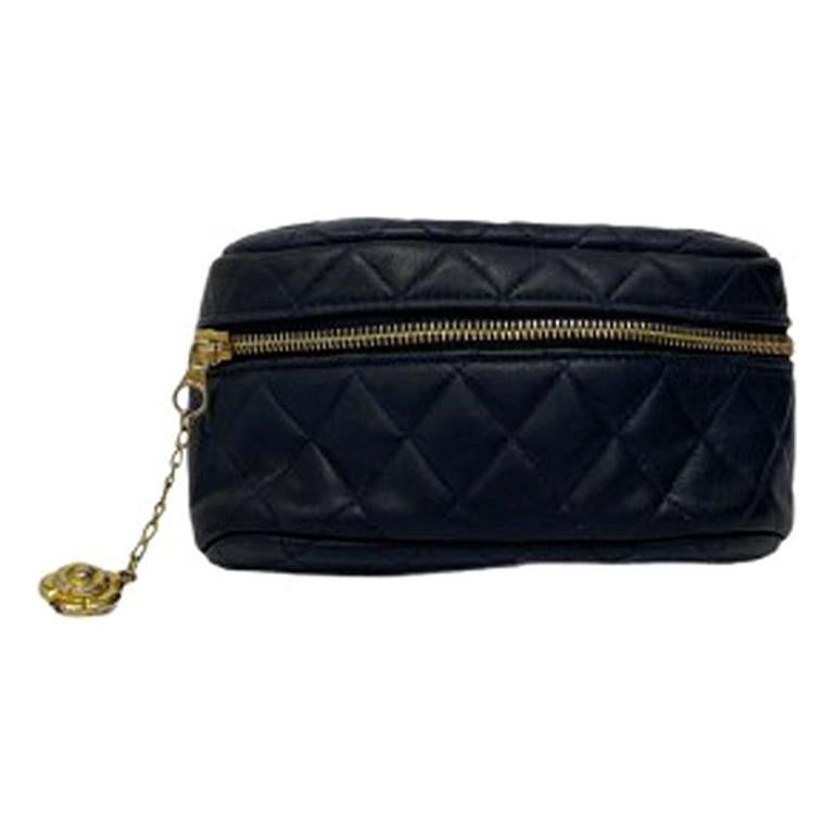 Vintage Chanel Blue Leather Belt Bag 