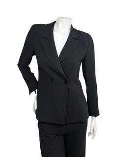 Vintage Chanel Boutique Black Double-Breasted Pant Suit, 1990s FR 36