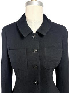 Vintage Chanel Boutique Black Tailored Cropped Jacket FR 34