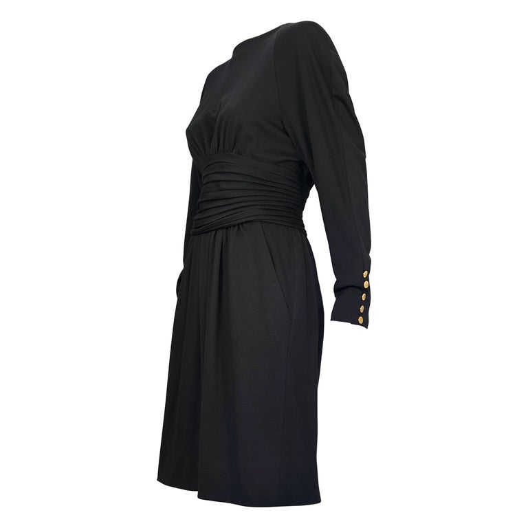 Chanel Vintage Ladies Cumberbum Vintage CHANEL BOUTIQUE Cummerbund Button Down Wool Silk  main image 4